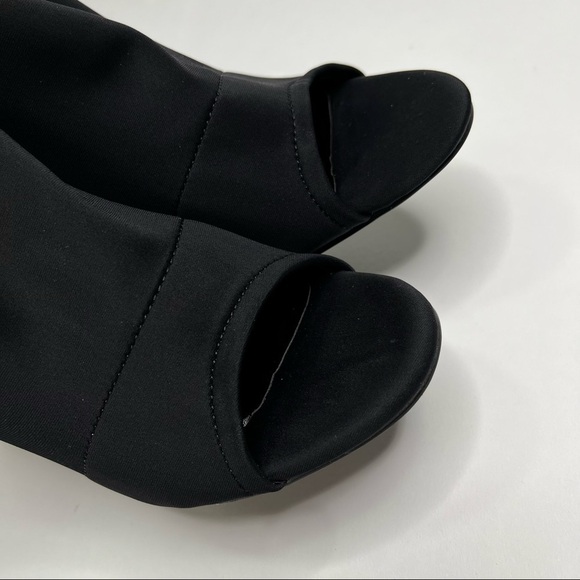 CAPE ROBBIN Infinite All The Riches Cash Money Sign Heel Open Toe Stretchy Boots - Picture 6 of 13